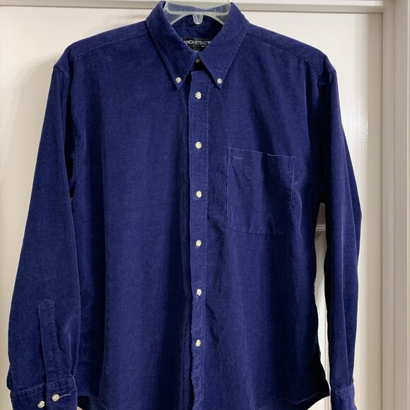 Architect Brand Men's Navy Blue Corduroy Shirt, Size Medium - Picture 1 of 3
